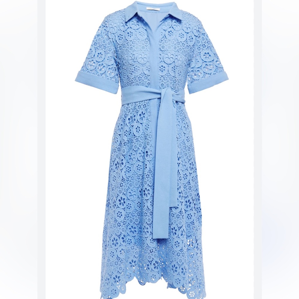 Maje Blue Lace Midi Dress